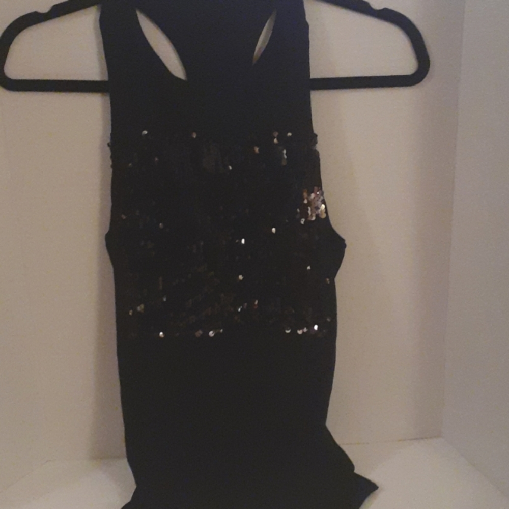 Black sequins tank top